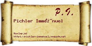 Pichler Immánuel névjegykártya